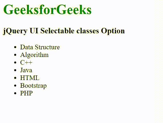 jQuery UI Selectable classes选项