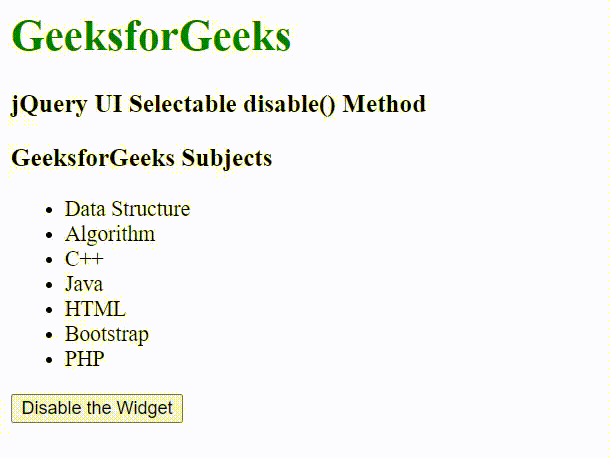 jQuery UI的Selectable dis()方法