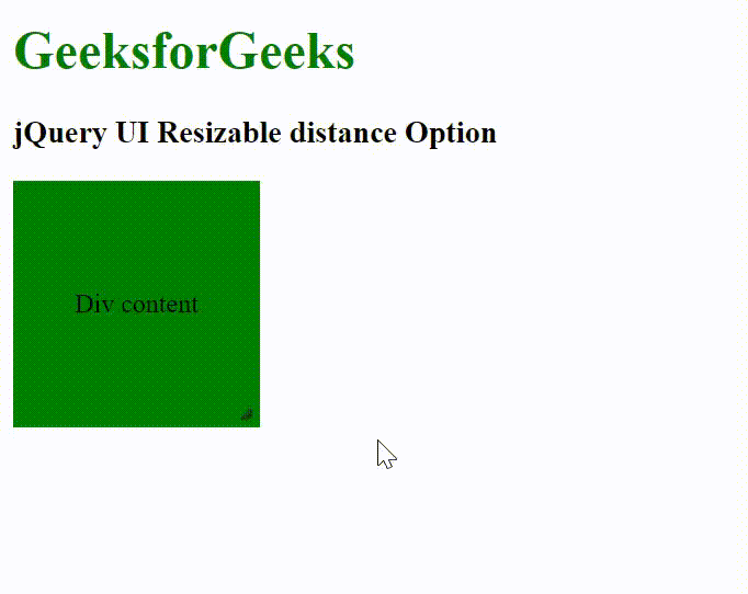 jQuery UI resizable distance选项