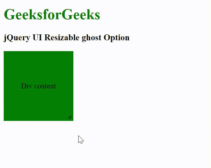 jQuery UI的Resizable ghost选项