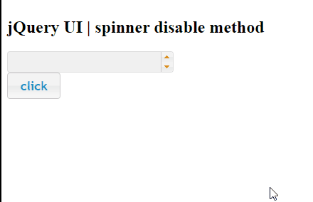 jQuery UI Spinner disable()方法
