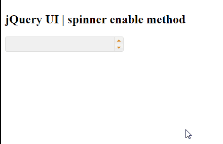 jQuery UI Spinner enable()方法