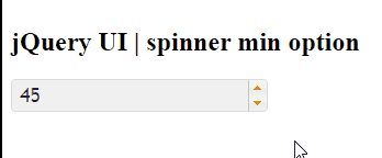 jQuery UI Spinner min 选项