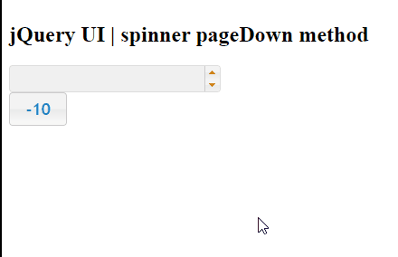 jQuery UI Spinner pageDown()方法 jQuery UI Spinner pageDown()方法