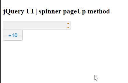 jQuery UI Spinner pageUp()方法