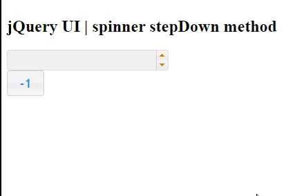 jQuery UI Spinner stepDown()方法