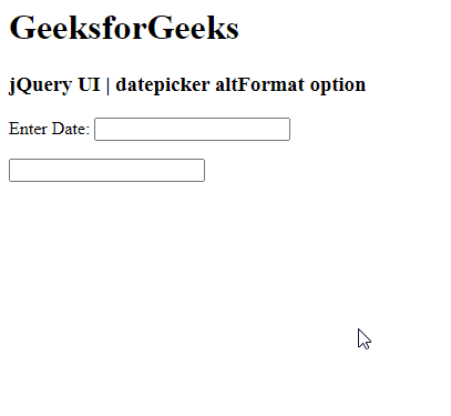 jQuery UI Datepicker altFormat选项 jQuery UI Datepicker altFormat选项
