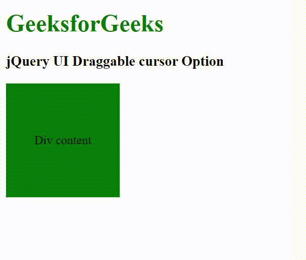 jQuery UI的Draggable cursor选项