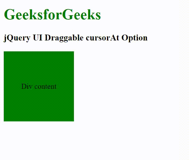 jQuery UI的Draggable cursorAt选项
