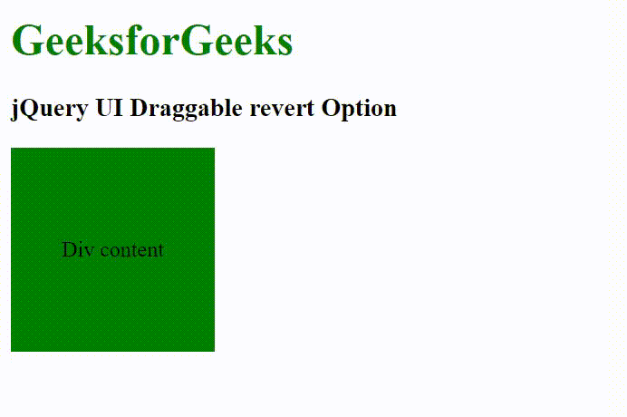 jQuery UI的Draggable revert选项