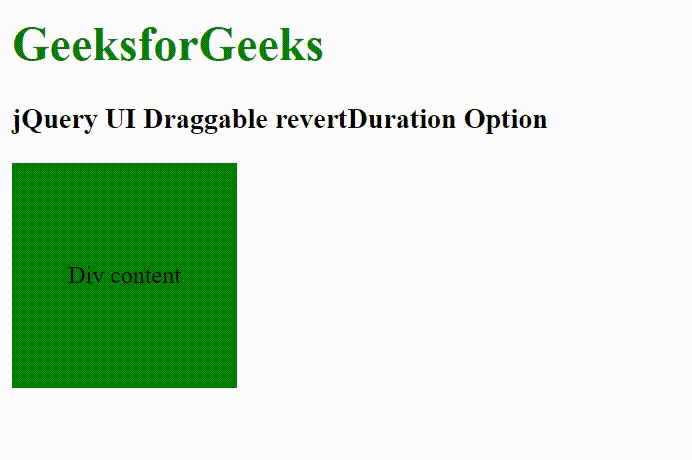 jQuery UI的Draggable revertDuration选项