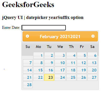 jQuery UI Datepicker yearSuffix选项
