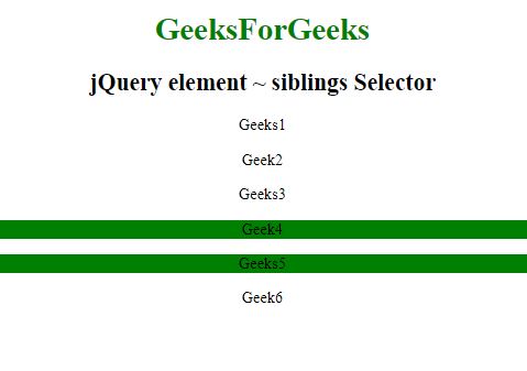 jQuery中的element ~ siblings选择器