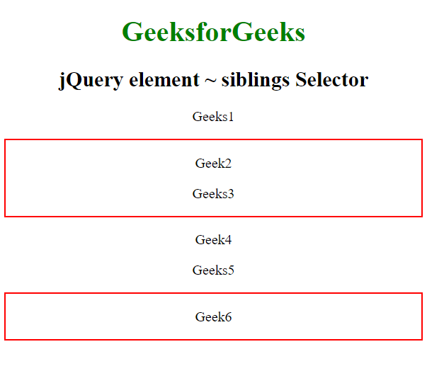 jQuery中的element ~ siblings选择器