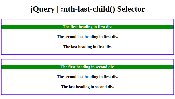 jQuery :nth-last-child() 选择器