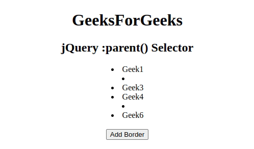 jQuery :parent选择器
