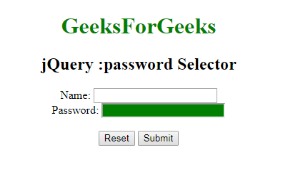 jQuery :password选择器