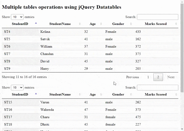 如何使用jQuery DataTables插件来初始化多个表格？