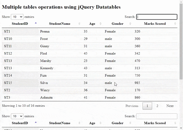 如何使用jQuery DataTables插件来初始化多个表格？