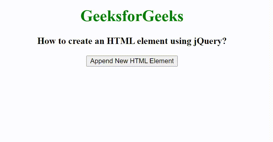 如何使用jQuery创建一个HTML元素？