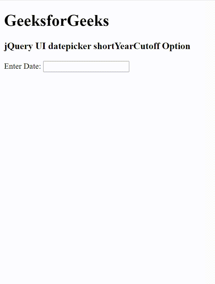 jQuery UI日期选择器 shortYearCutoff选项