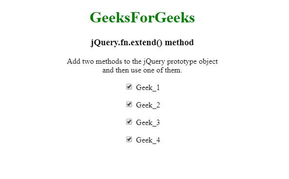 jQuery.fn.extend() Method
