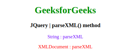 JQuery parseXML()方法