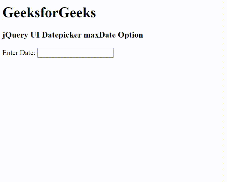 jQuery UI Datepicker maxDate选项