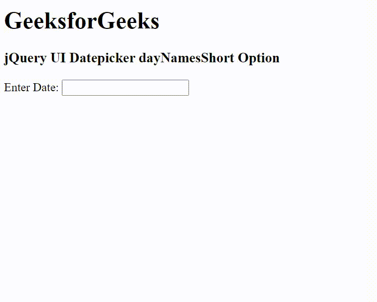 jQuery UI Datepicker dayNamesShort选项