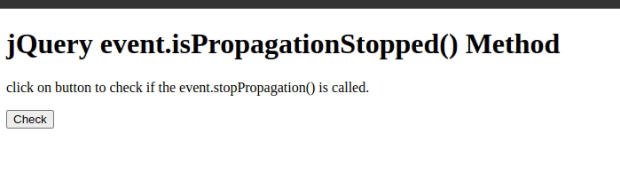 jQuery event.isPropagationStopped()方法
