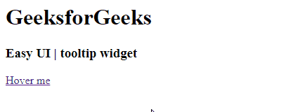 EasyUI jQuery tooltip widget