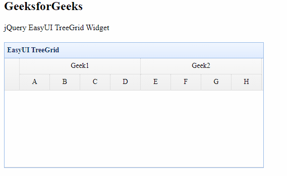 EasyUI jQuery treegrid Widget