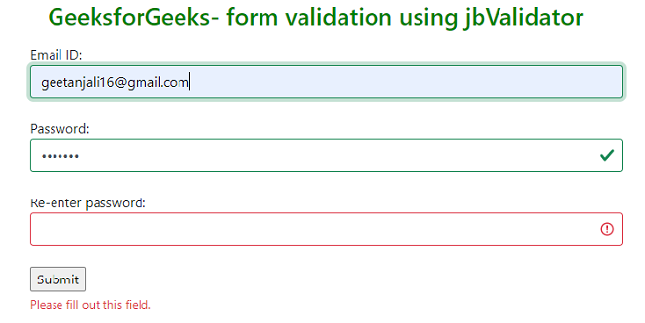 使用jbvalidator插件进行表单验证