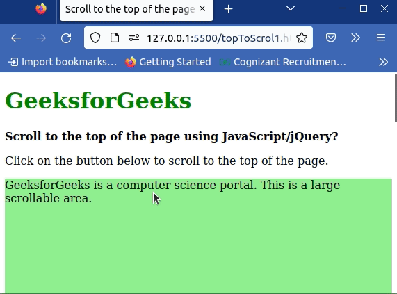 使用JavaScript或jQuery滚动到页面顶部