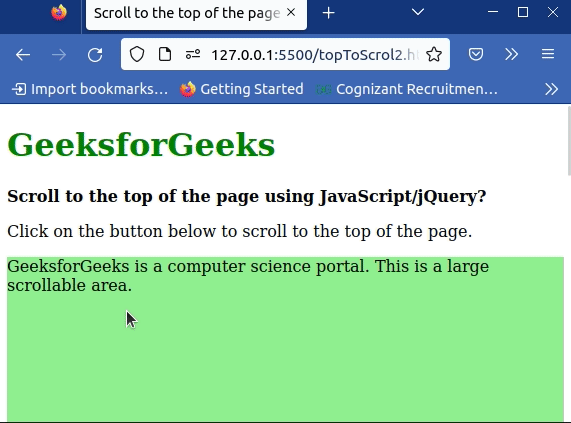 使用JavaScript或jQuery滚动到页面顶部