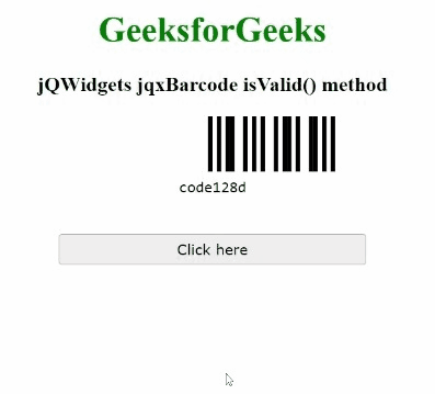 jQWidgets jqxBarcode isValid()方法