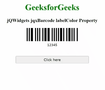 jQWidgets jqxBarcode labelColor属性
