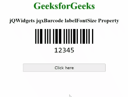 jQWidgets jqxBarcode labelFontSize属性