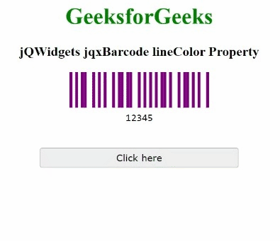 jQWidgets jqxBarcode lineColor属性