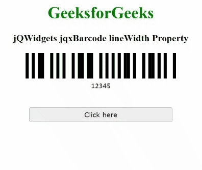 jQWidgets jqxBarcode lineWidth 属性