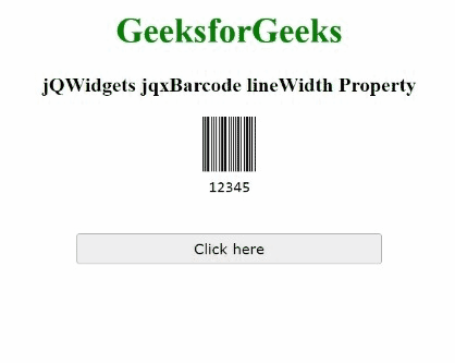 jQWidgets jqxBarcode lineWidth 属性