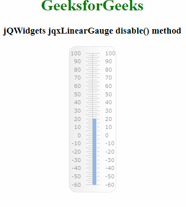 jQWidgets jqxGauge LinearGauge disable()方法