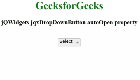 jQWidgets jqxDropDownButton autoOpen属性 jQWidgets jqxDropDownButton autoOpen属性