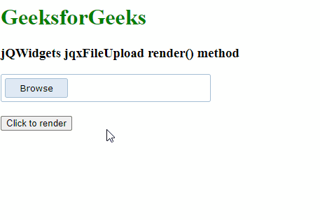 jQWidgets jqxFileUpload render()方法