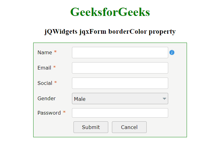 jQWidgets jqxForm borderColor属性
