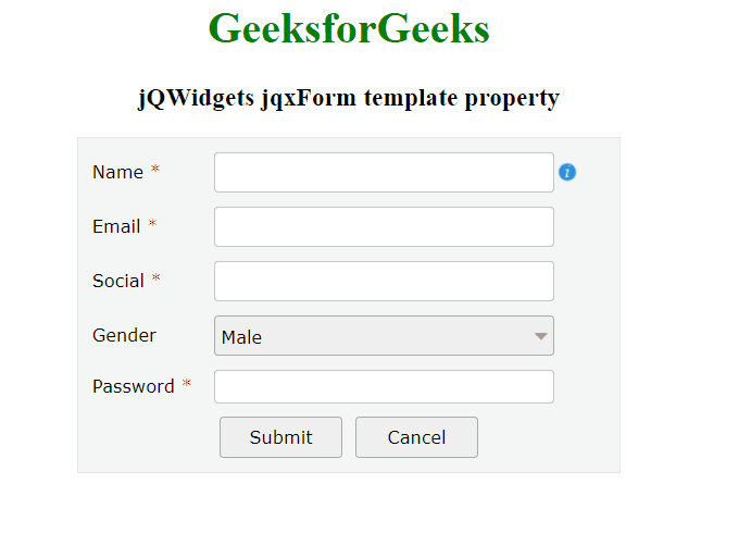jQWidgets jqxForm模板属性