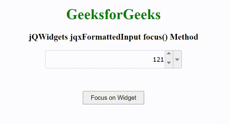 jQWidgets jqxFormattedInput focus()方法