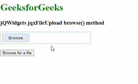 jQWidgets jqxFileUpload browse() 方法