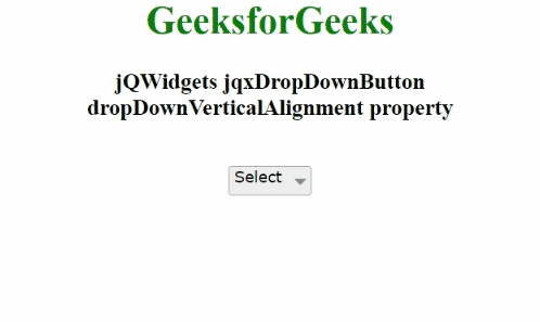 jQWidgets jqxDropDownButton dropDownVerticalAlignment属性