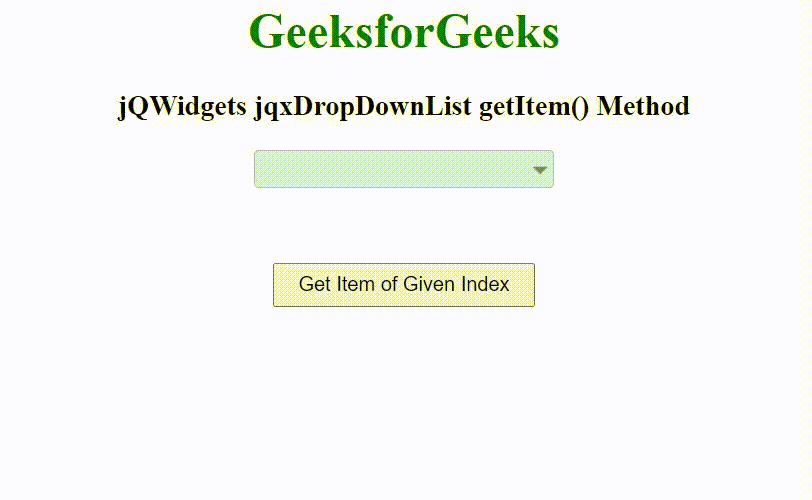 jQWidgets jqxDropDownList getItem()方法